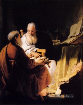  Rembrandt Malerei - Zwei alte Männer Disputing Rembrandt